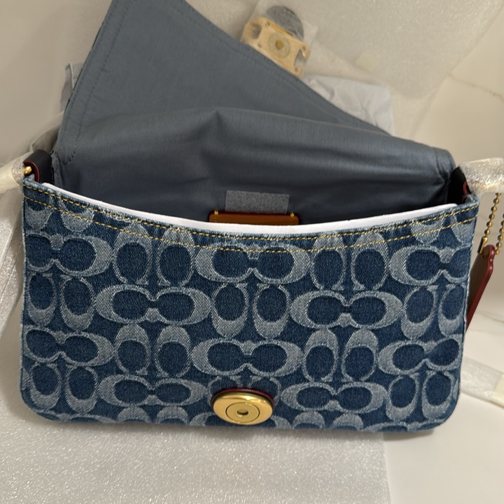 Coach Tabby Washed Denim b4/indigo Soft Shoulder Bag - Picture 11 of 15